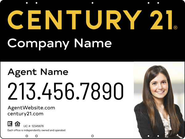 Steel Yard Sign Panel 18x24 DF - Century 21 | Lowen Sign