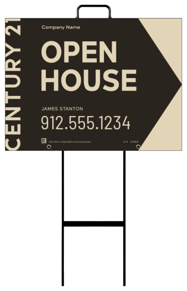 Grab and Go Agent Open House Sign Panel Unit, 18h x 24w, 4mm Corrugated