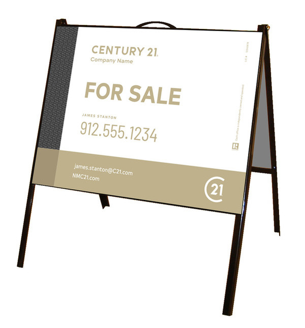 Poly A-Frame Unit For Sale 18x24 Gold - Century 21 | Lowen Sign