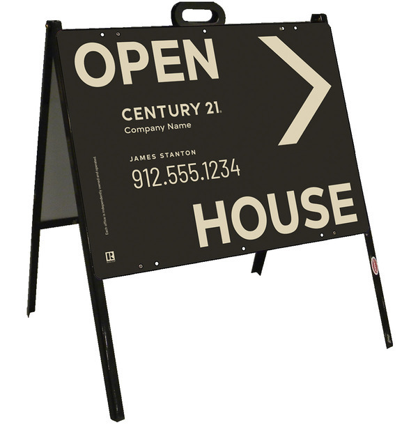 Open House A-Frame and Sign Panel Unit, 18h x 24w, Steel