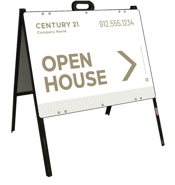 Open House A-Frame and Sign Panel Unit, 18h x 24w, Steel