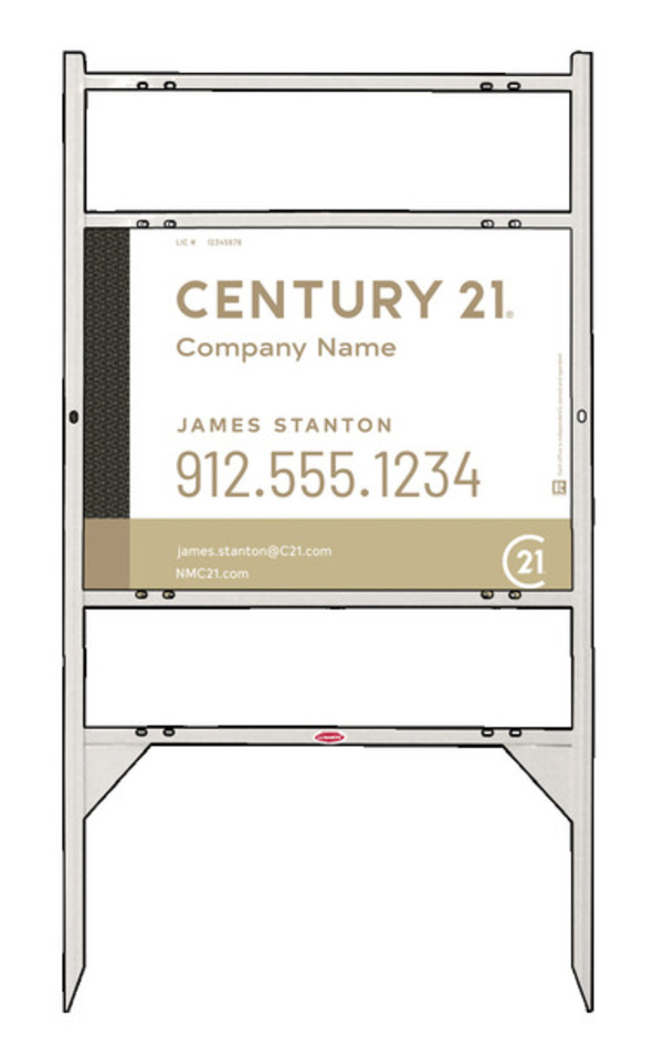 Angle Iron Frame with Two Rider Inserts and Sign Panel Unit, 18h x 24w