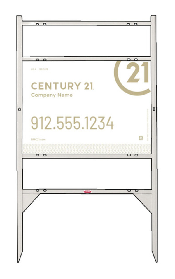 Angle Iron Frame with Two Rider Inserts and Sign Panel Unit, 18h x 24w