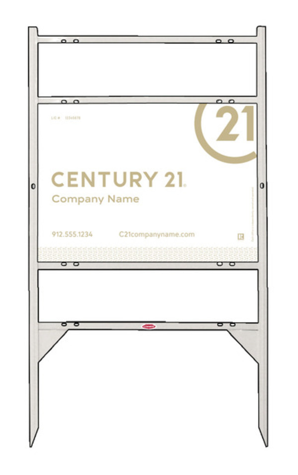 Angle Iron Frame with Two Rider Inserts and Sign Panel Unit, 18h x 24w