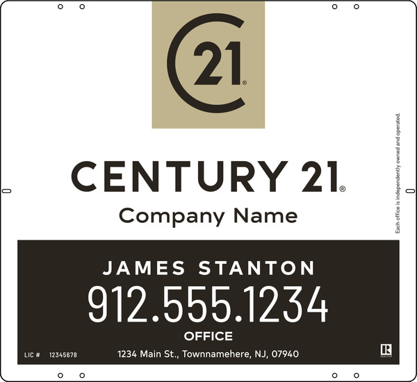 Reflective Agent Sign Panel, 22h x 24w, 3mm Aluminum Composite