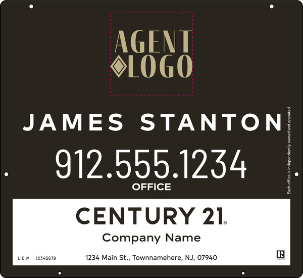 Hanging Agent Logo Centric Sign Panel, 22h x 24w, Steel