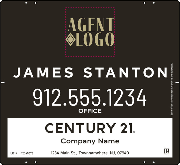 Agent Logo Centric Sign Panel, 22h x 24w, 3mm Aluminum Composite