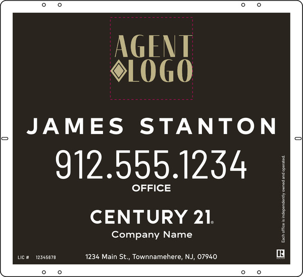 Agent Logo Centric Sign Panel, 22h x 24w, 3mm Aluminum Composite