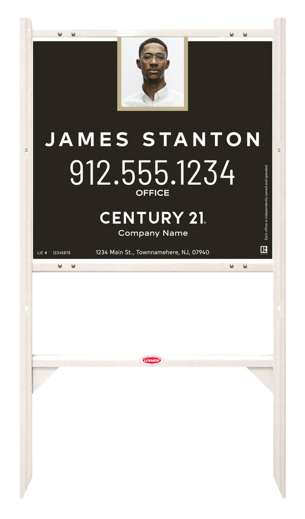 Angle Iron Frame and Agent Photo Centric Sign Panel Unit, 22h x 24w