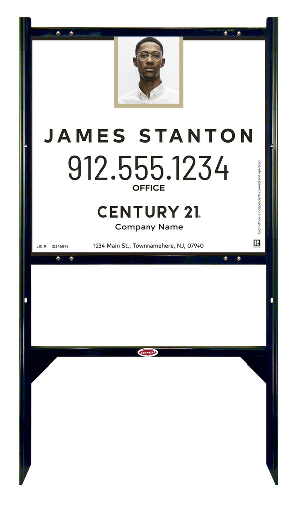 Angle Iron Frame and Agent Photo Centric Sign Panel Unit, 22h x 24w