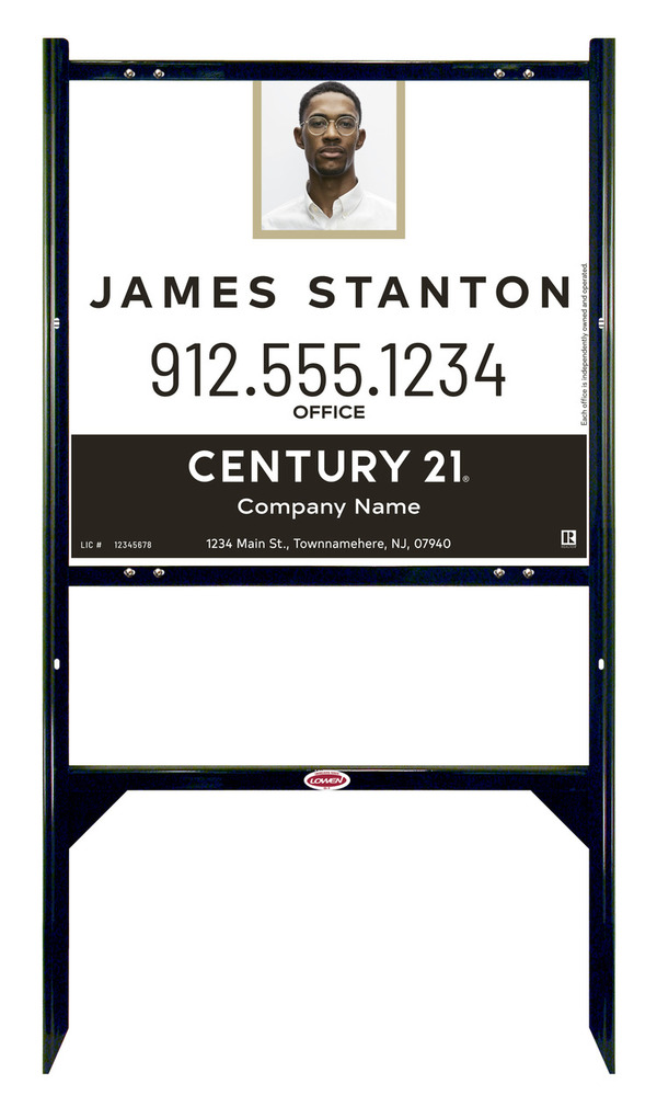 Angle Iron Frame and Agent Photo Centric Sign Panel Unit, 22h x 24w