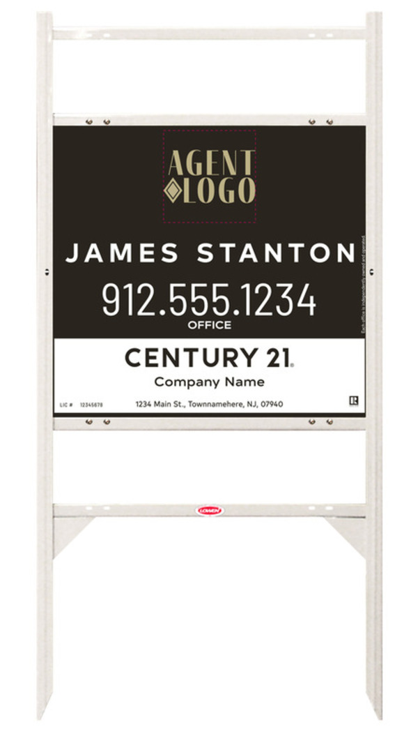 Thor Frame 22x24 Steel Agent Logo Premium White - Century 21 | Lowen Sign