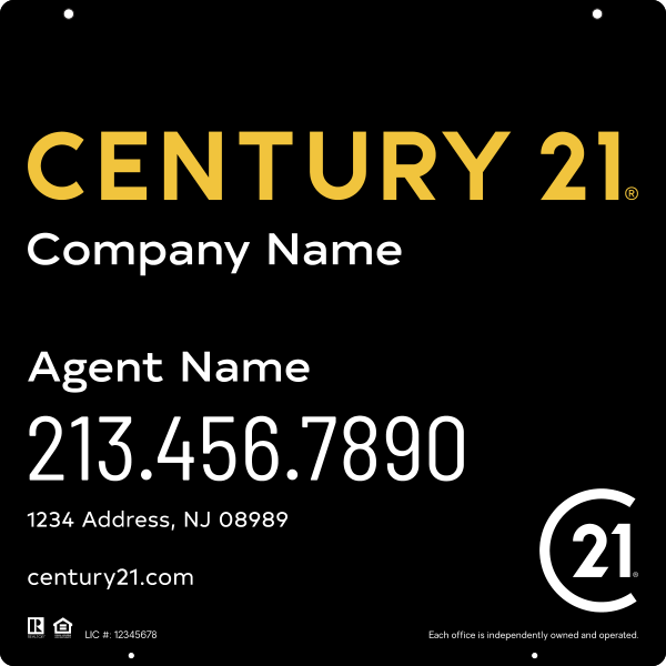 Reflective Hanging Panel 24x24 Steel DF Business - Century 21 | Lowen Sign
