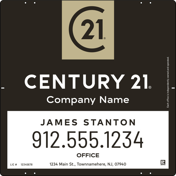 Agent Sign Panel, 24h x 24w, 3mm Aluminum Composite