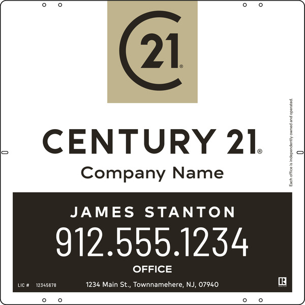 Agent Sign Panel, 24h x 24w, .040 Aluminum