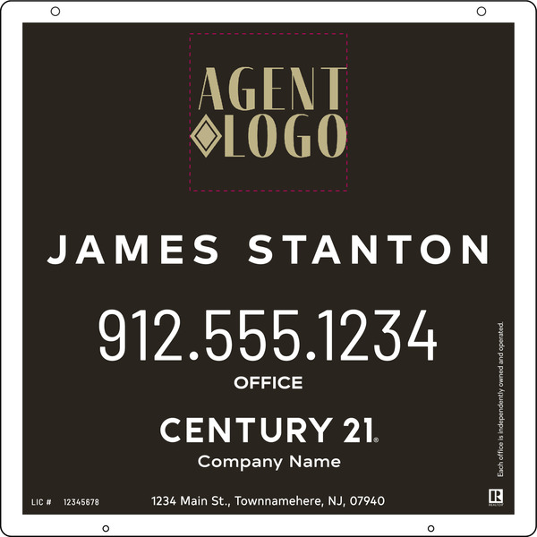 Steel Agent Logo Centric Hanging Panel 24x24 - C21 | Lowen Sign