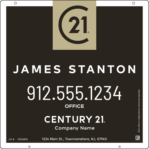 Hanging Agent Centric Sign Panel, 24h x 24w, .063 Aluminum