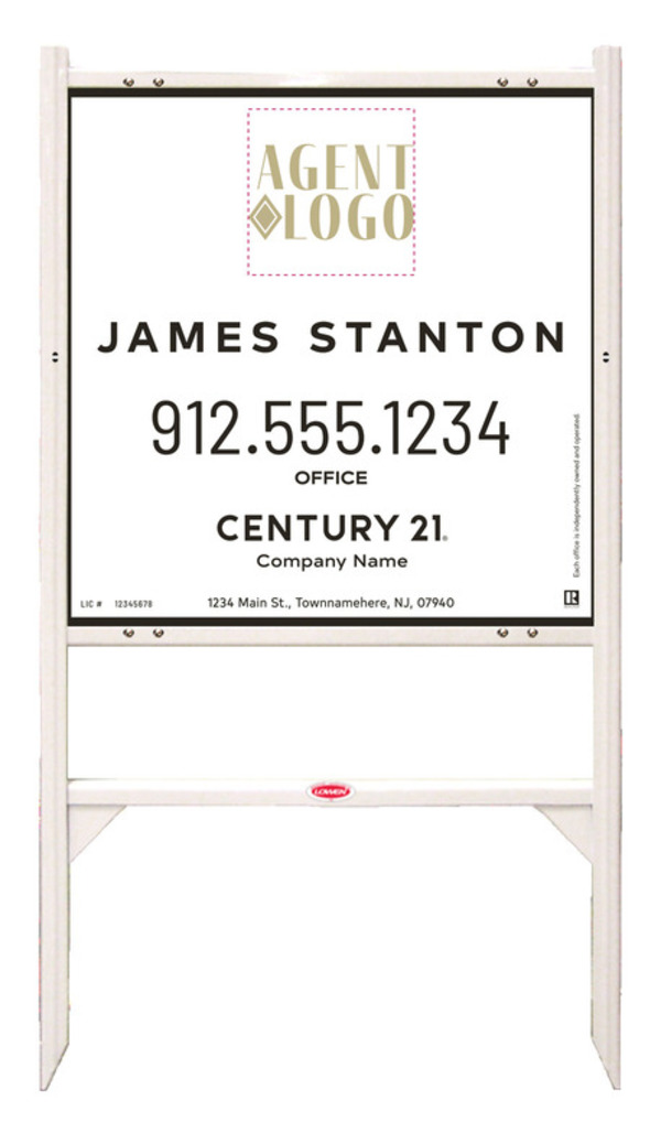 Angle Iron Frame and Agent Logo Centric Sign Panel Unit, 24h x 24w, .040 Aluminum