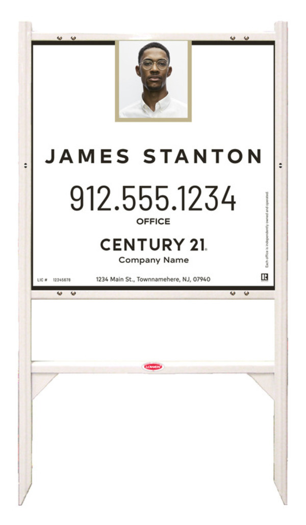 Angle Iron Frame and Agent Photo Centric Sign Panel Unit, 24h x 24w, .040 Aluminum