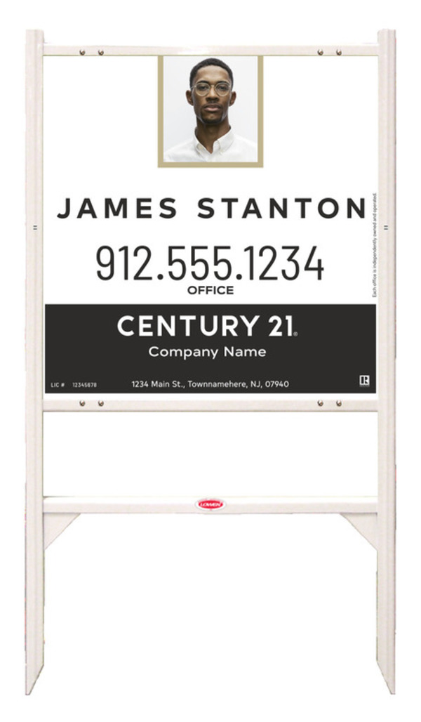 Angle Iron Frame and Agent Photo Centric Sign Panel Unit, 24h x 24w, .040 Aluminum