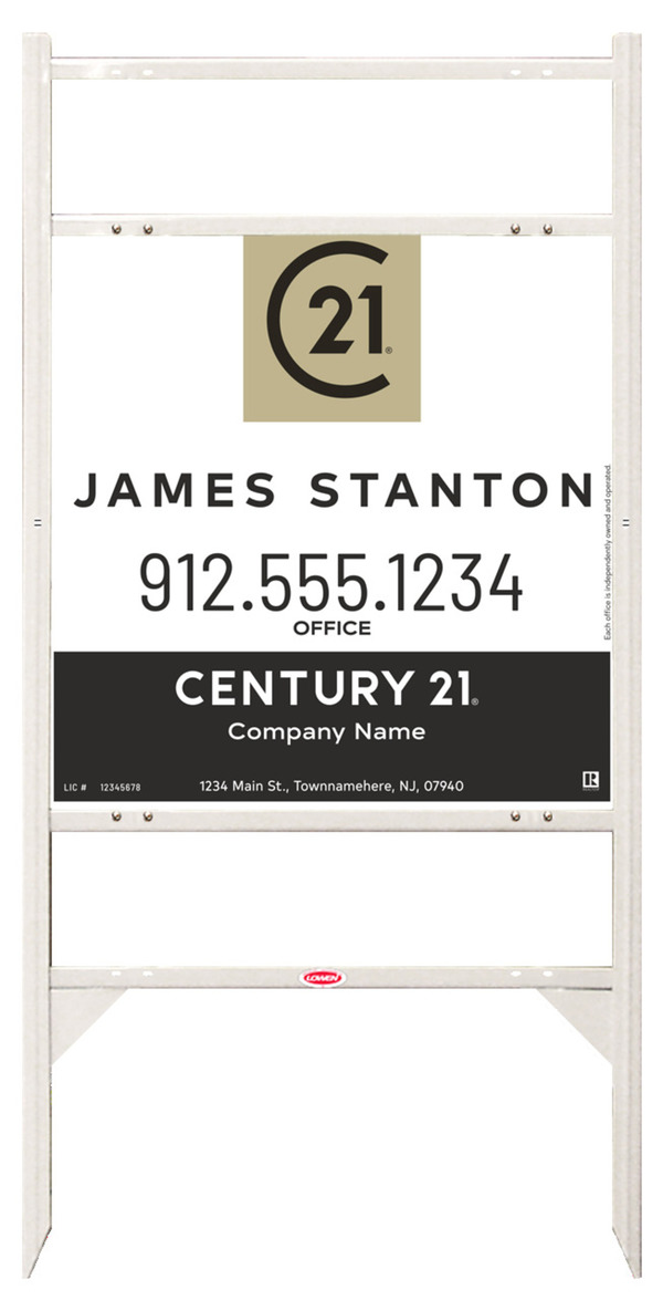 Angle Iron Frame with Two Rider Inserts and Agent Centric Sign Panel Unit, 24h x 24w