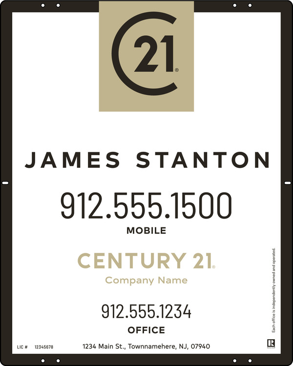 Agent Centric Sign Panel, 30h x 24w, .040 Aluminum