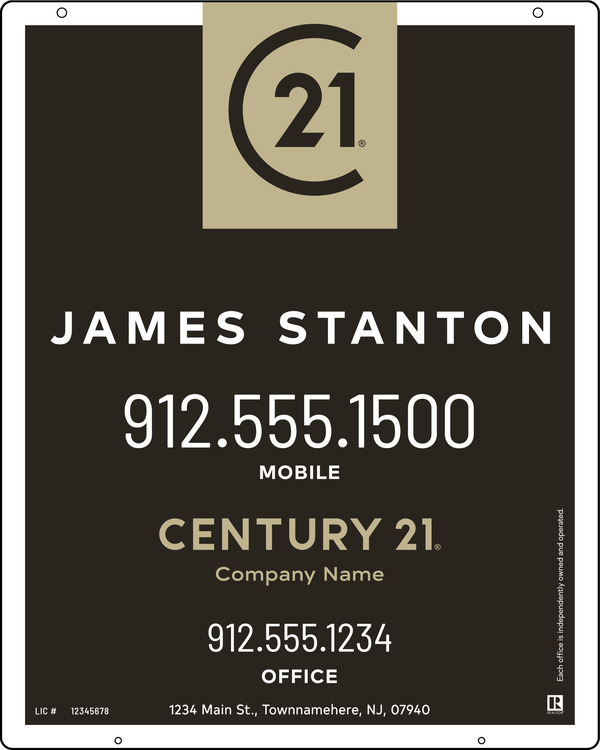 Hanging Agent Centric Sign Panel, 30h x 24w, .063 Aluminum