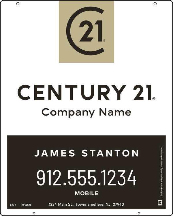 Hanging Agent Sign Panel, 30h x 24w, .063 Aluminum