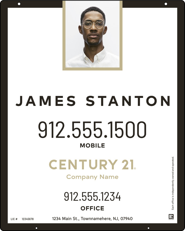 Hanging Agent Photo Centric Sign Panel, 30h x 24w, 3mm Aluminum Composite