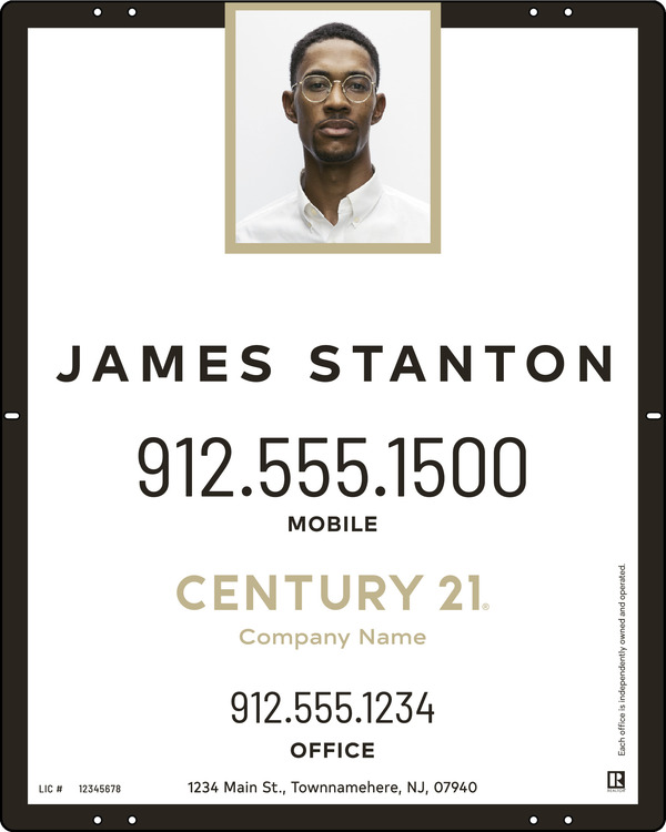 Agent Photo Centric Sign Panel, 30h x 24w, .040 Aluminum