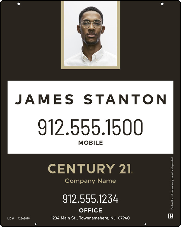 Hanging Agent Photo Centric Sign Panel, 30h x 24w, 3mm Aluminum Composite