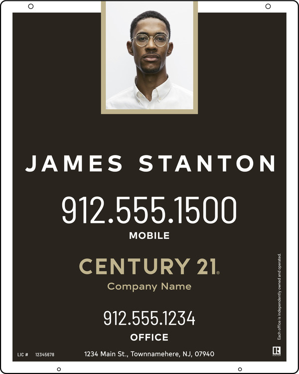 Hanging Agent Photo Centric Sign Panel, 30h x 24w, .063 Aluminum