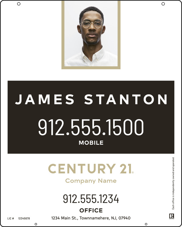 Hanging Agent Photo Centric Sign Panel, 30h x 24w, Steel