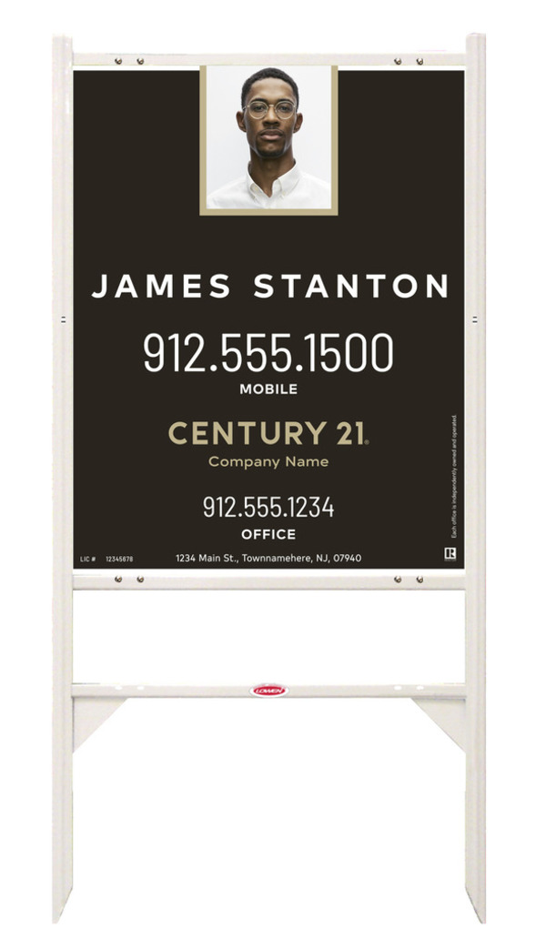 Angle Iron Frame and Agent Photo Centric Sign Panel Unit, 30h x 24w