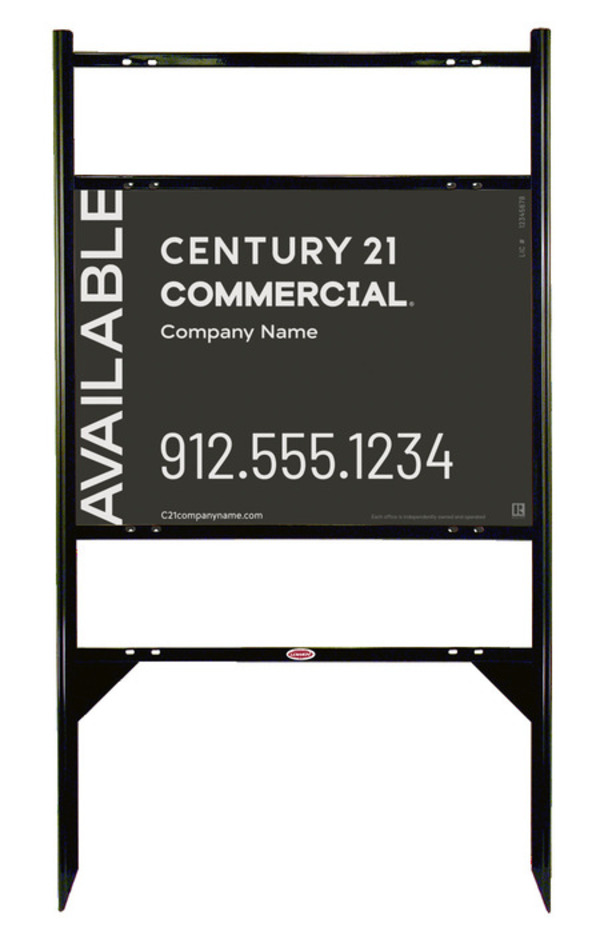 Angle Iron Frame with Two Rider Inserts and Sign Panel Unit, 18h x 24w