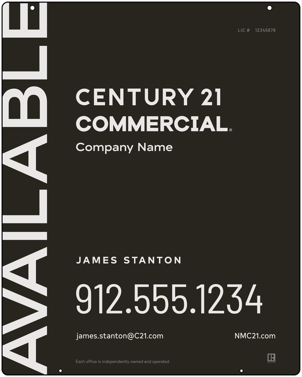 Commercial Agent Hanging Sign Panel, 30h x 24w, Aluminum