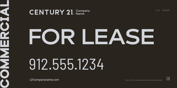 For Lease Commercial Sign Panel, Alumalite, 48h x 96w, SF