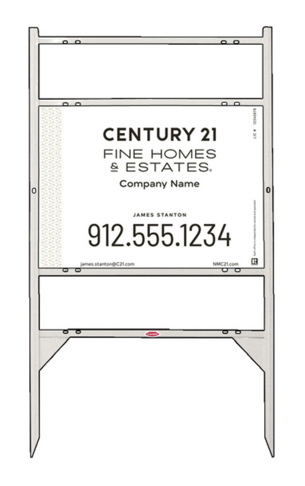 Angle Iron Frame with Two Rider Inserts and Sign Panel Unit, 18h x 24w