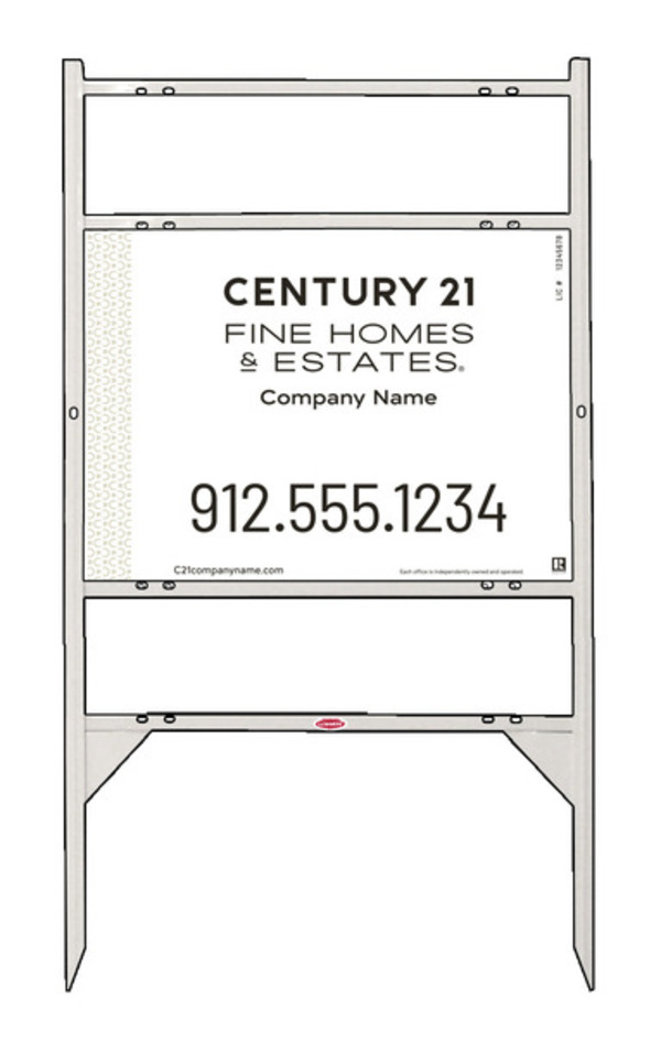 Angle Iron Frame with Two Rider Inserts and Sign Panel Unit, 18h x 24w
