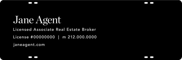 Agent Name Sign Rider, 8h x 24w, Steel