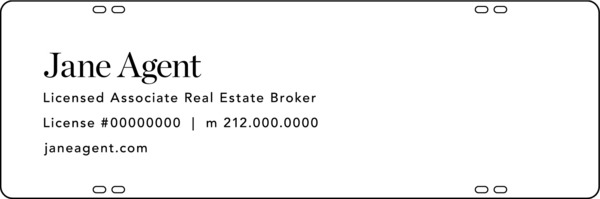 Agent Name Sign Rider, 8h x 24w, 3MM Aluminum Composite