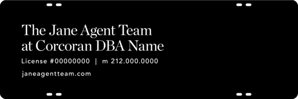 Agent Team Name Sign Rider, 8h x 24w, 3MM Aluminum Composite