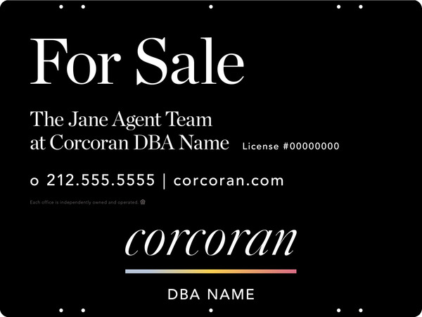 Agent Team Name Sign Panel, 18h x 24w, 3MM Aluminum Composite