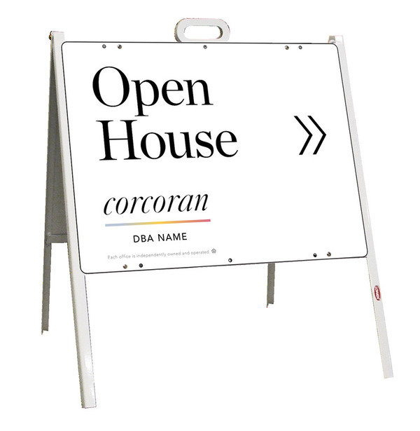 Directional Office Open House A-Frame and Sign Panel Unit, 18h x 24w, Steel