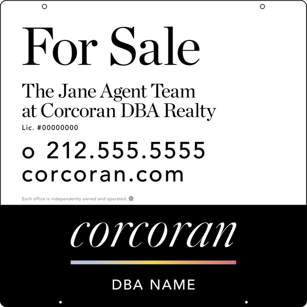 Agent Team Name Hanging Sign Panel, 24h x 24w, .063 Aluminum