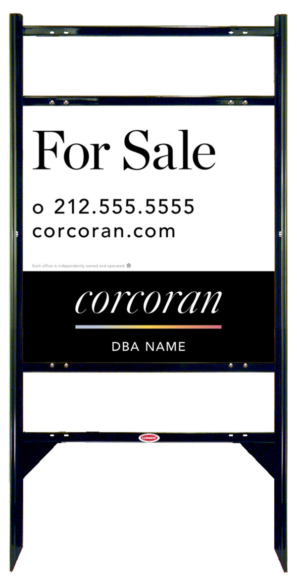 Angle Iron Frame w 2 Rider Inserts and Office Sign Panel Unit, 24h x 24w, .040 Aluminum