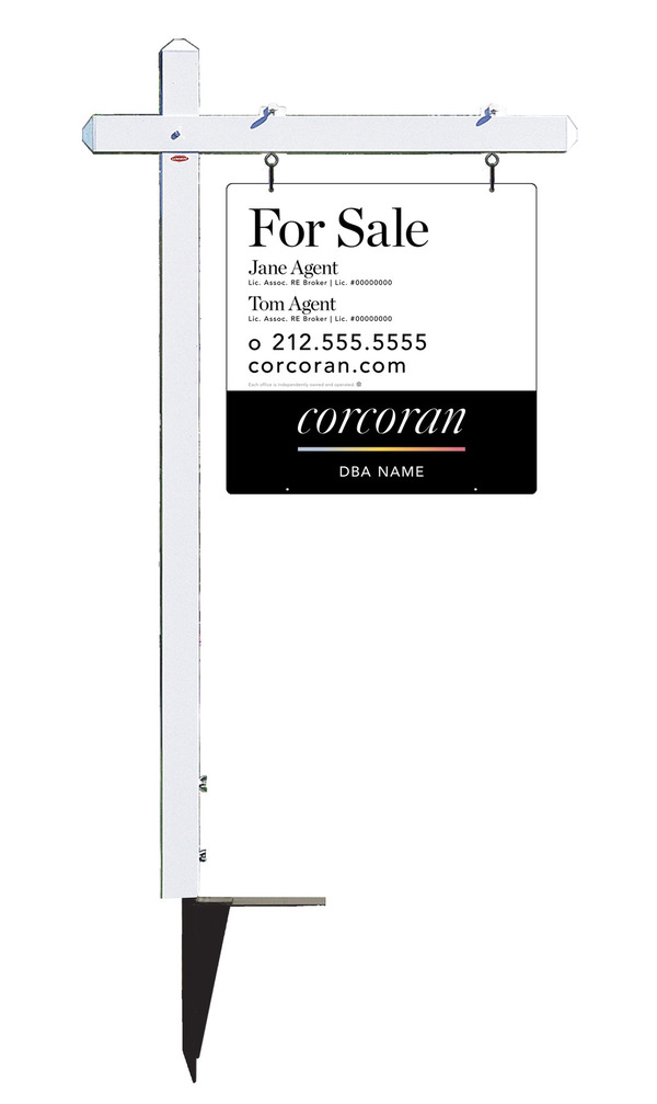 Sign Post and Two Agent Sign Panel Unit, 24h x 24w, .063 Aluminum