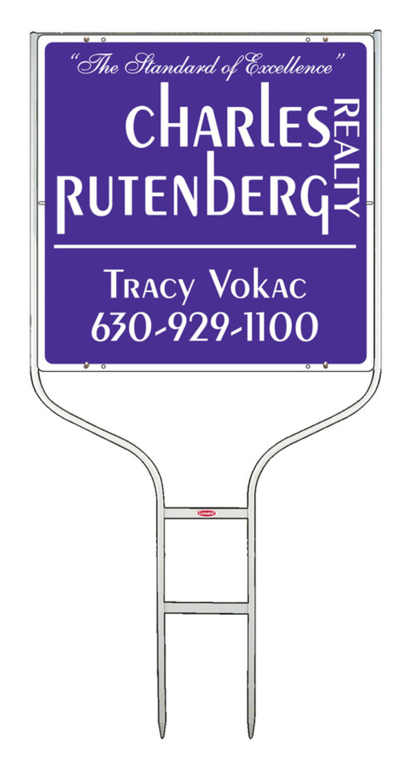 White Round Rod (CL) Sign Unit, 24h x 24w