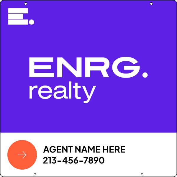 Agent Name Hanging Sign Panel, 24h x 24w, Steel