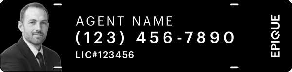 Agent Name w Photo & License Number Sign Rider, 6h x 24w, Steel